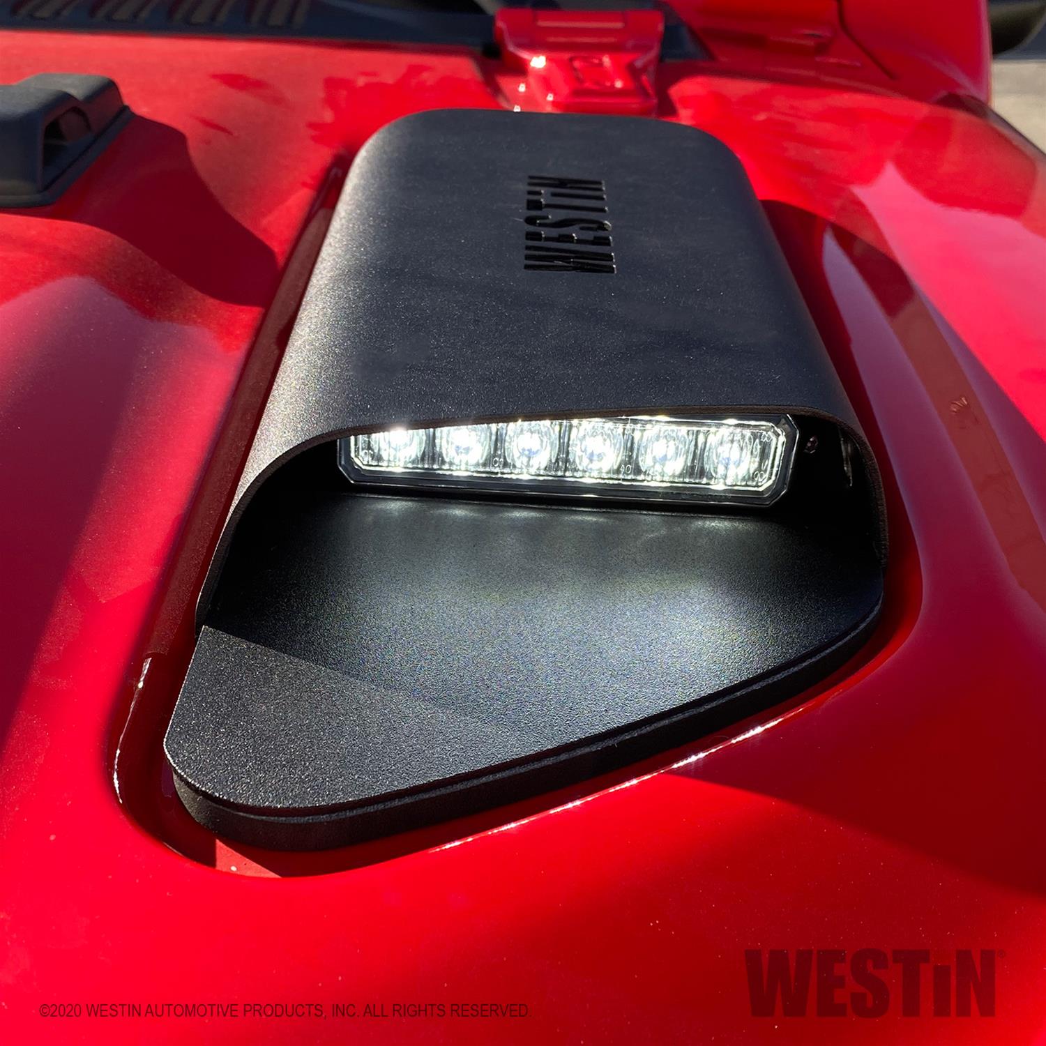 Westin 18-20 Jeep Wrangler JL 2dr LED Hood Scoops - Textured Black thumbnail 2