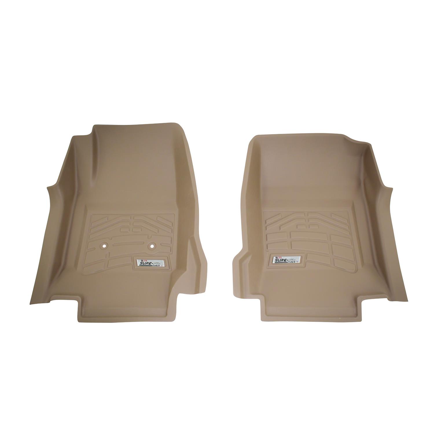 Westin Sure-Fit Floor Liners 72-130074 Liners, Sure-Fit, Front Seat, Rubberized Thermoplastic, Tan, Chevy, GMC, Pair