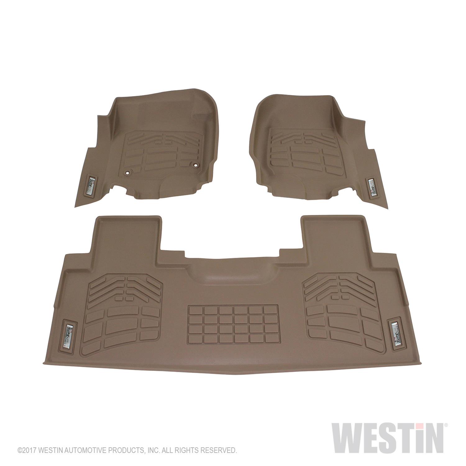 Westin Sure-Fit Floor Liners 72-130084 Liners, Sure-Fit, Front Seat, Rubberized Thermoplastic, Tan, Ford, Pair