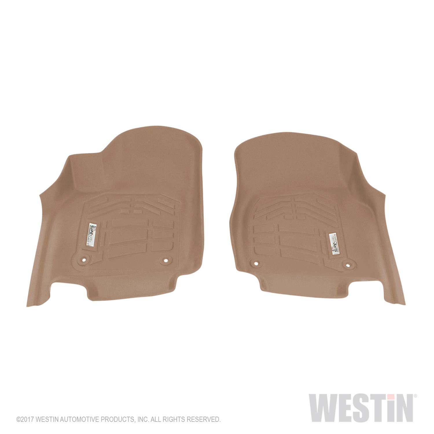 Westin Sure-Fit Floor Liners for 2015-2022 DURANGO, 2015-2021 GRAND CHEROKEE, 2022 CHEROKEE WK - 72-130094 Liners, Sure-Fit, Front Seat, Rubberized Thermoplastic, Tan, Dodge, Jeep, Pair