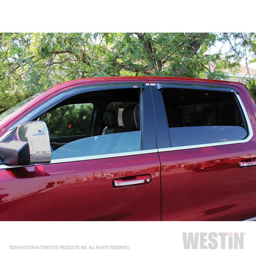 Westin 2019 RAM 1500 Crew Cab (Non Classic) Slim Wind Deflector 4pc - Smoke thumbnail 3