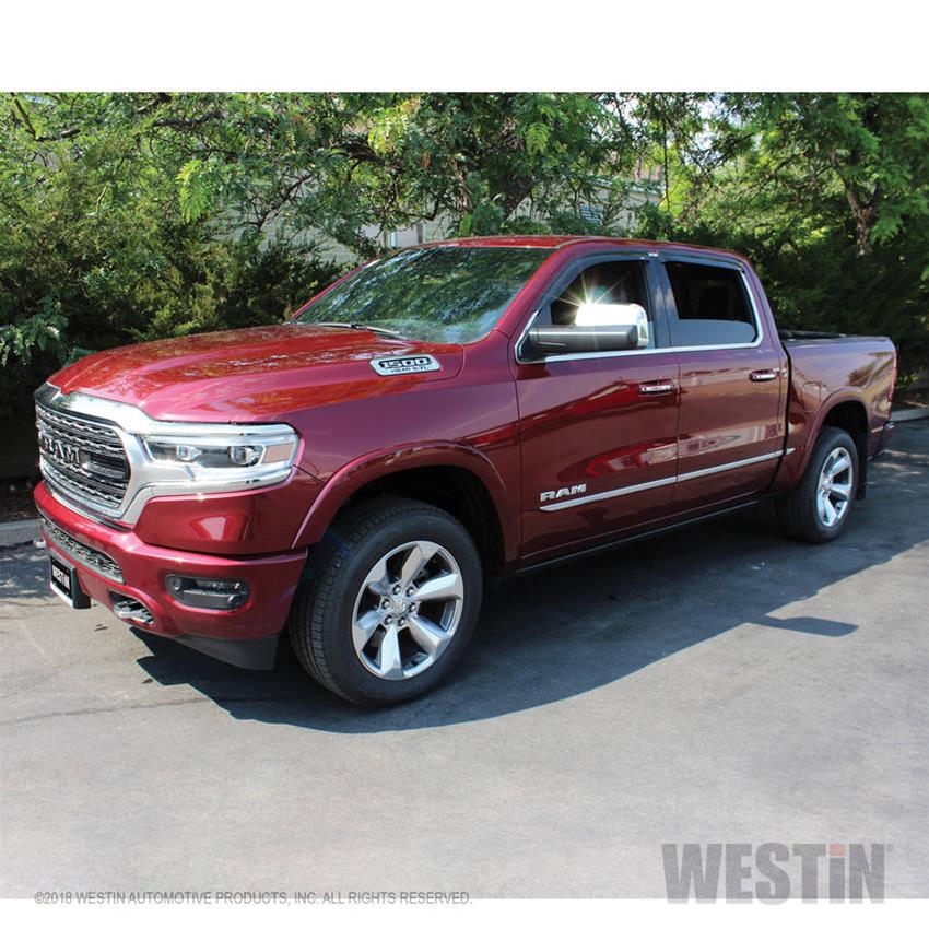 Westin 2019 RAM 1500 Crew Cab (Non Classic) Slim Wind Deflector 4pc - Smoke thumbnail 2