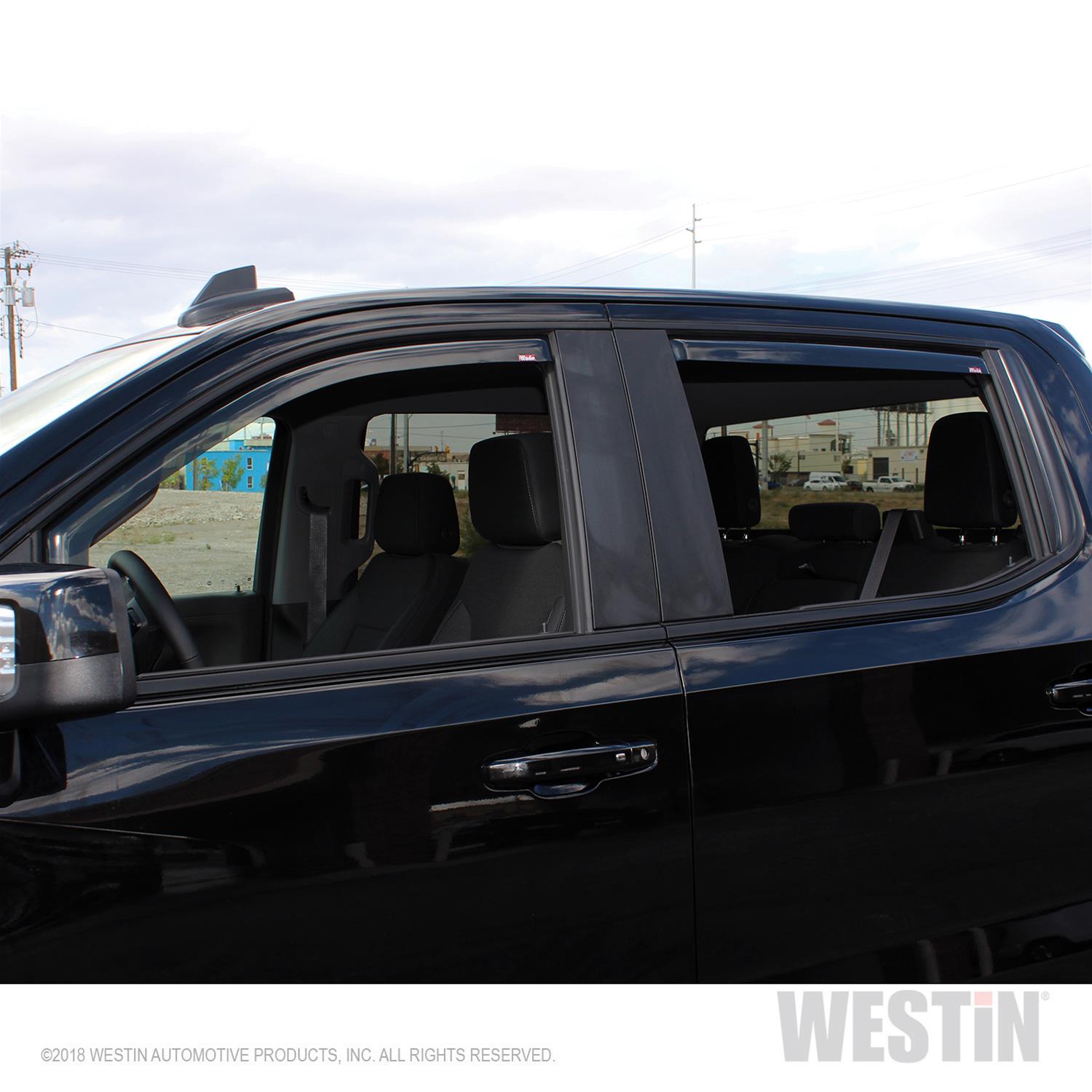 Westin 19-21 Chevy Silverado Crew Cab Pickup In-Channel Wind Deflector 4pc - Smoke thumbnail 3