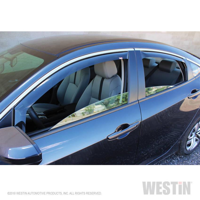 Westin In-Channel Wind Deflectors 72-44493 Side Window Visors, In-Channel, Front and Rear, , Snap-in, Acrylic, Smoke, Honda®, Set of 4 thumbnail 2