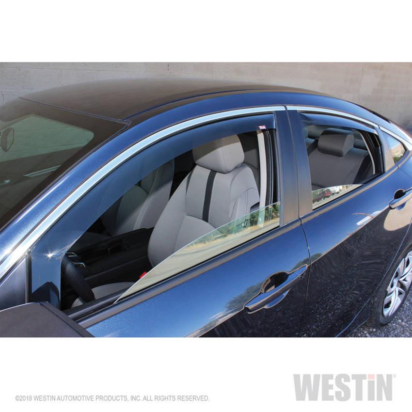 Westin In-Channel Wind Deflectors 72-44493 Side Window Visors, In-Channel, Front and Rear, , Snap-in, Acrylic, Smoke, Honda®, Set of 4 thumbnail 3