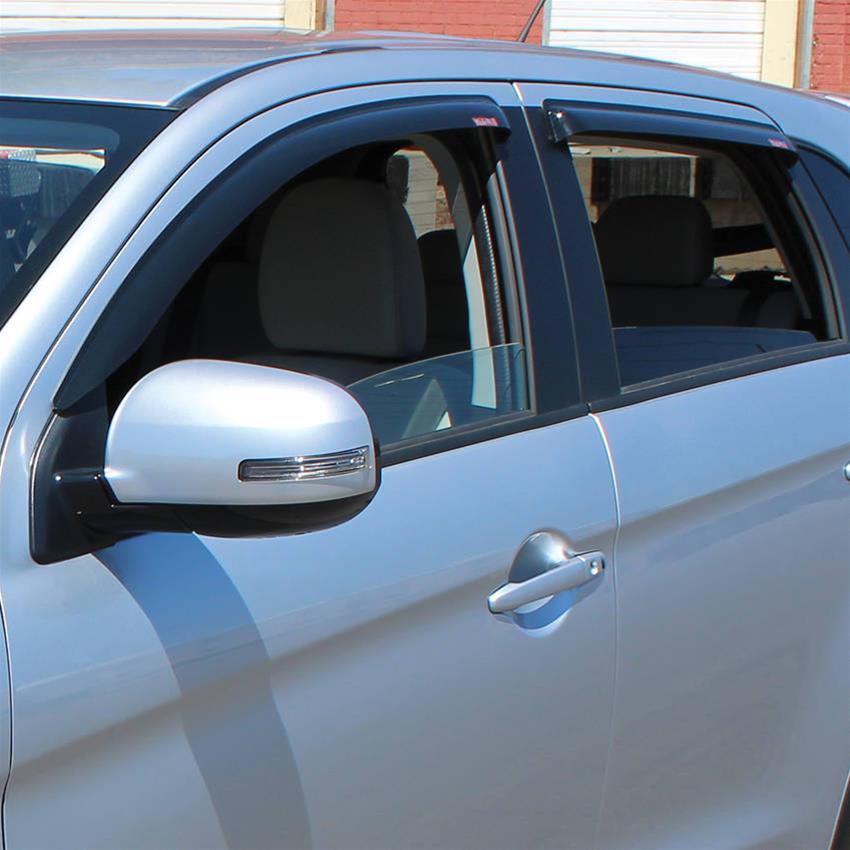 Westin Tape-On Slim Wind Deflectors 72-66480 Side Window Visors, Windguards, Smoke, Acrylic, Front and Rear, Mitsubishi, Set of 4