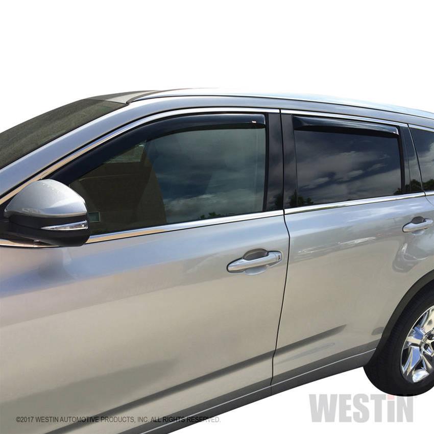 Westin In-Channel Wind Deflectors for 2014-2019 HIGHLANDER - 72-88429 Side Window Visors, In-Channel, Front and Rear, , Snap-in, Acrylic, Smoke, Toyota, Set of 4