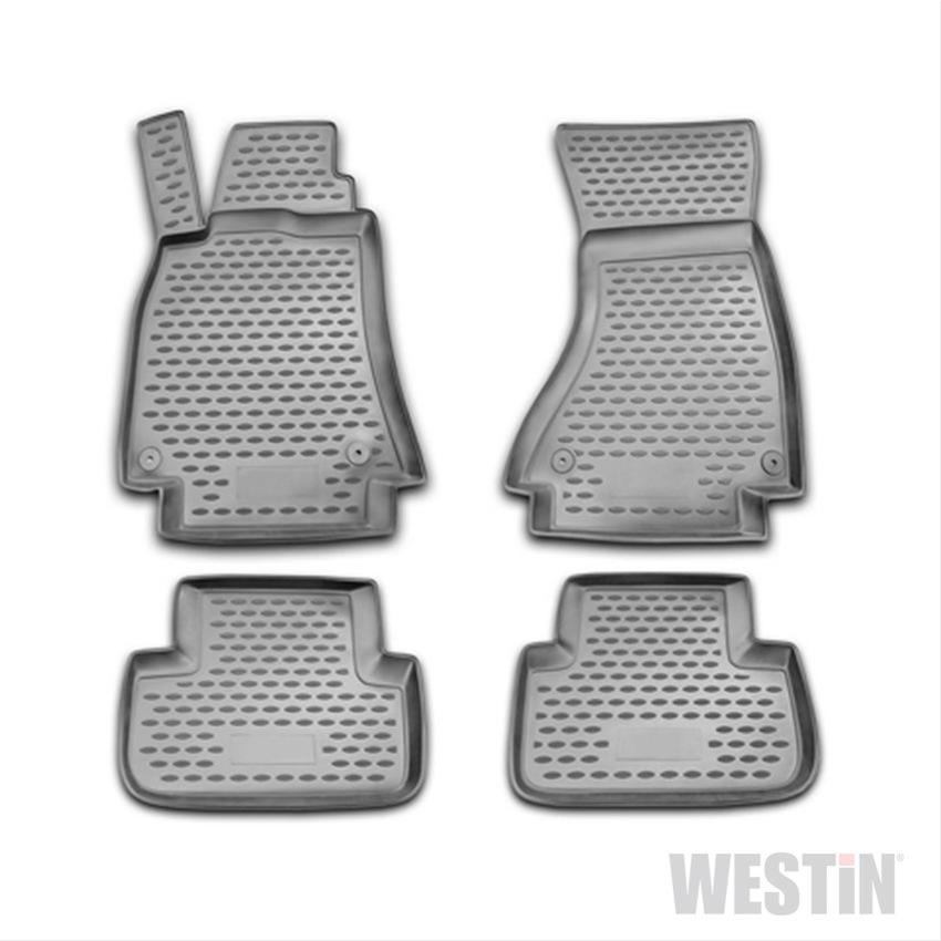 Westin Profile Floor Liners 74-02-51008 Mats, Liners, Front/Second Seat, Rubberized Polymer, Black, Logo, Audi, Set