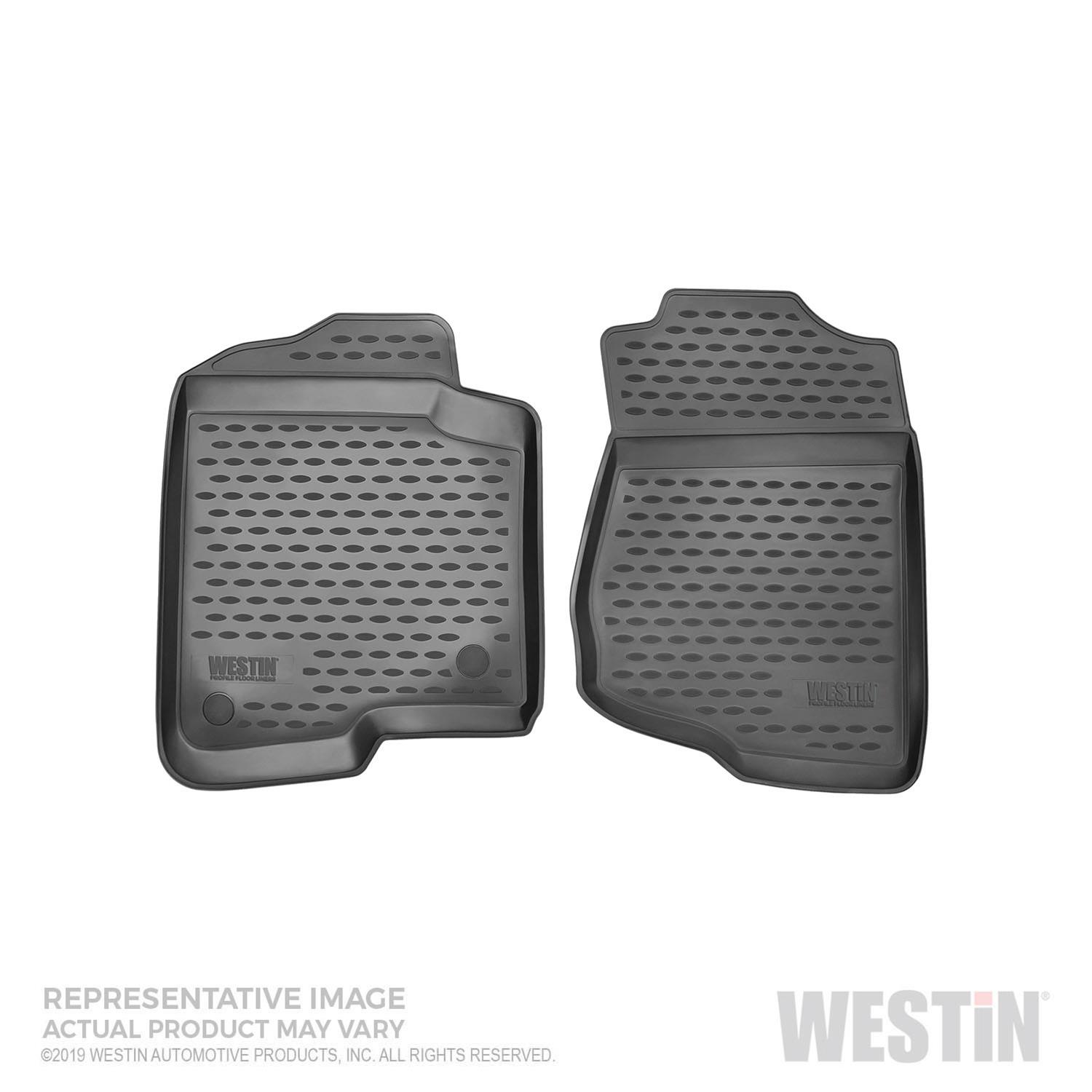 Westin Profile Floor Liners 74-06-11029 Mats, Liners, Front Seat, Rubberized Polymer, Black, Logo, Chevy, Pair