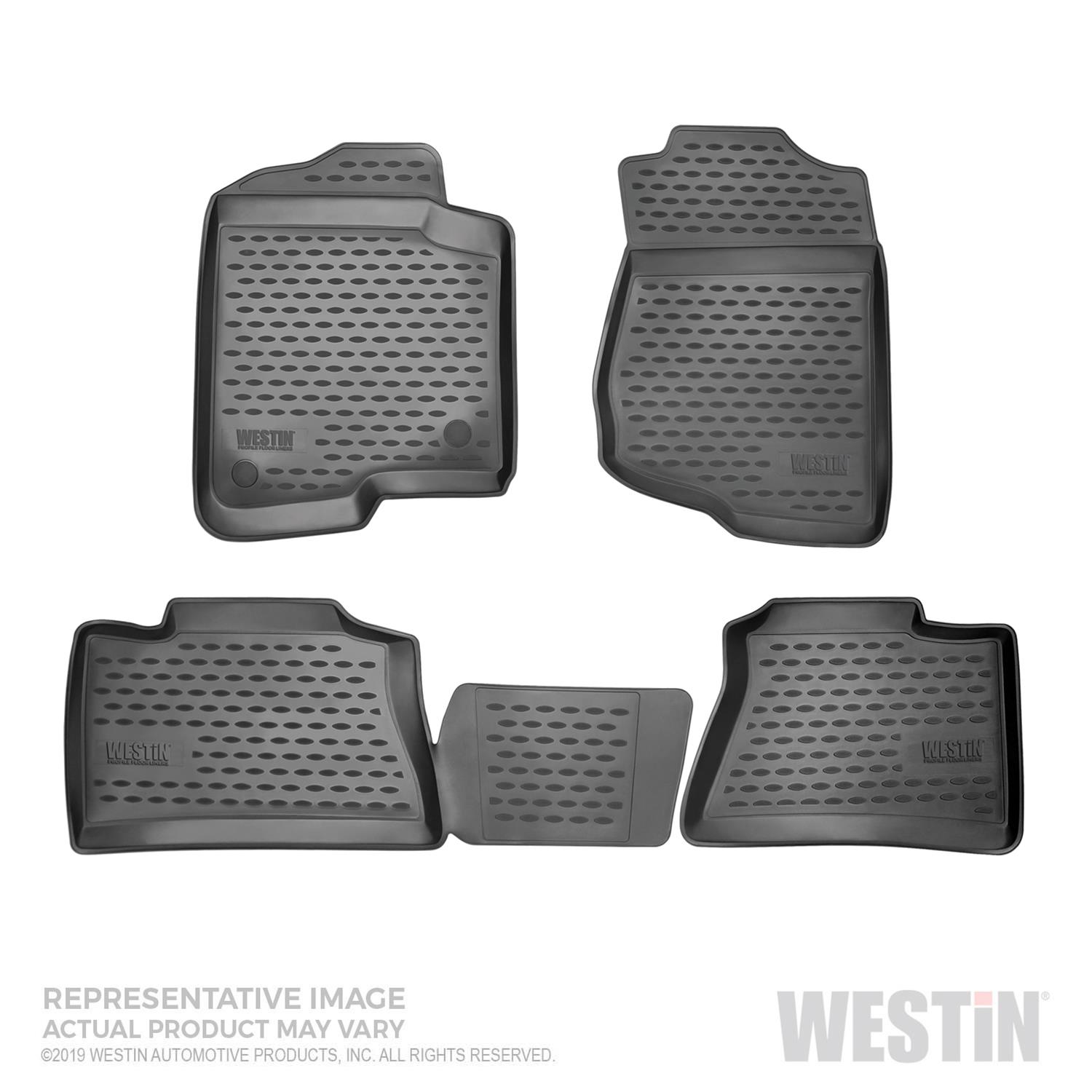 Westin Profile Floor Liners 74-12-51034 Mats, Liners, Front/Second Seats, Rubberized Polymer, Black, Logo, Ford, Set
