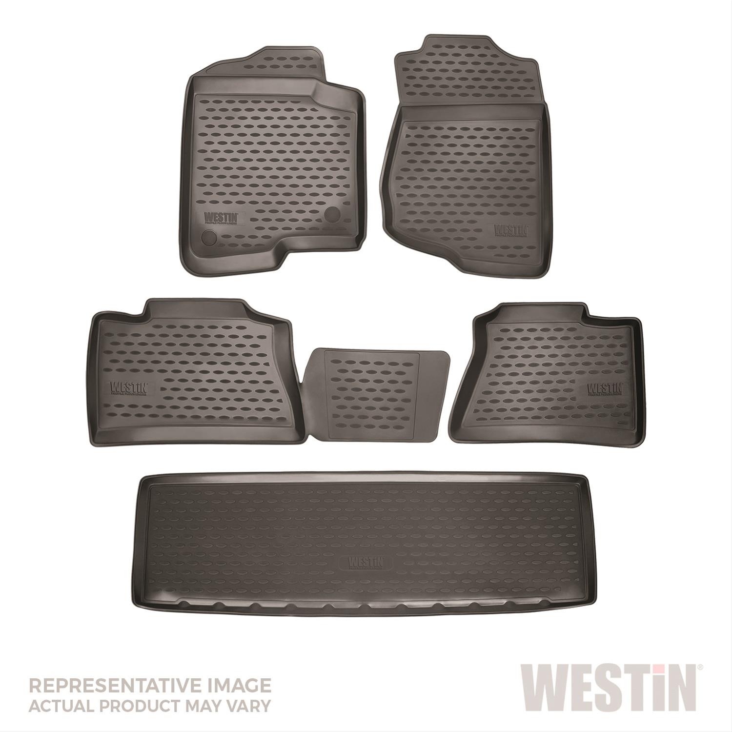 Westin Profile Floor Liners 74-15-41014 Mats, Liners, Front/Second/Third Seat, Rubberized Polymer, Black, Logo, for use on Honda®, Set