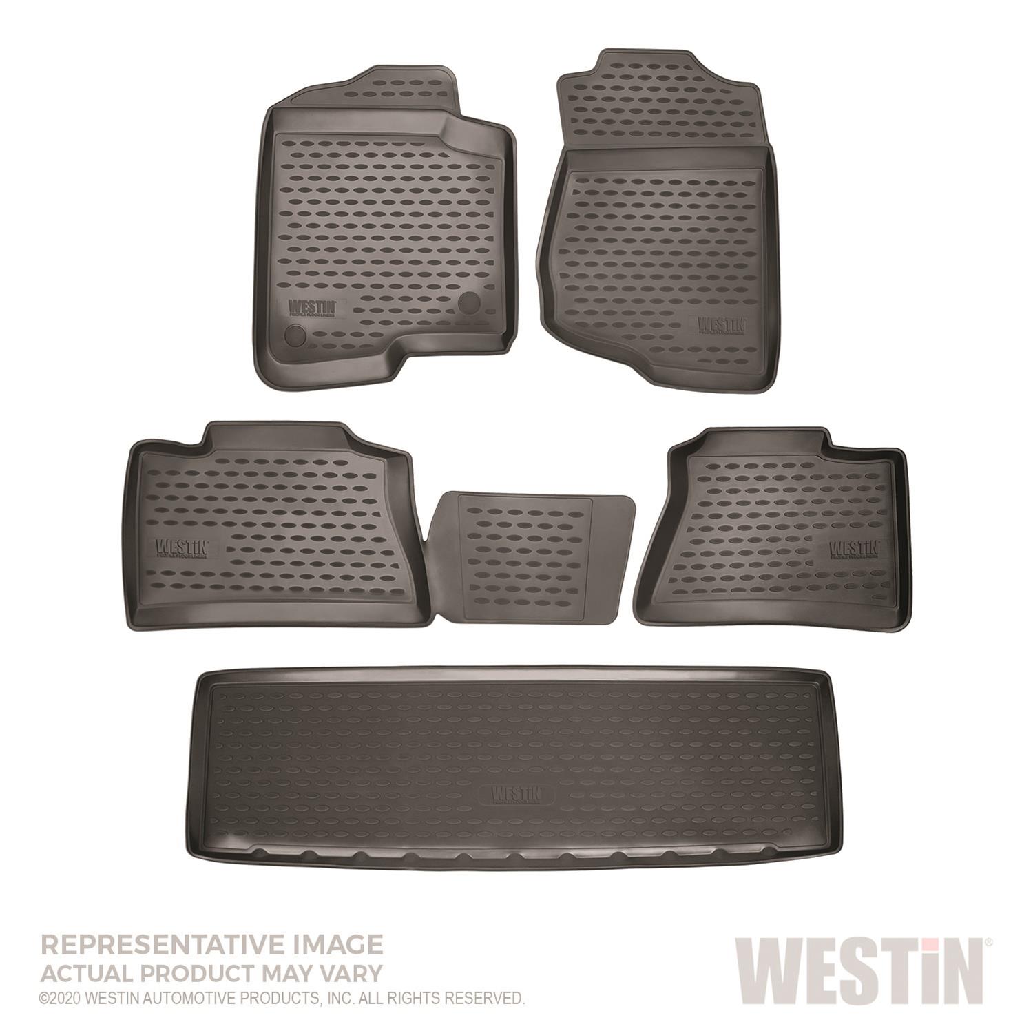 Westin Profile Floor Liners 74-15-51031 Mats, Liners, Front/Second/Third Seats, Rubberized Polymer, Black, Logo, for us on Honda®, Set thumbnail 5