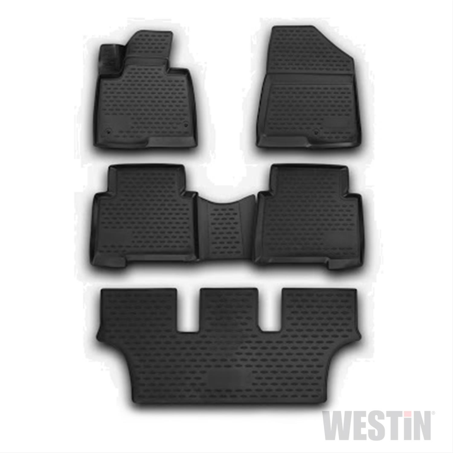 Westin Profile Floor Liners 74-17-51043 Mats, Liners, Front/Second/Third Seat, Rubberized Polymer, Black, Logo, for Hyundai, Set
