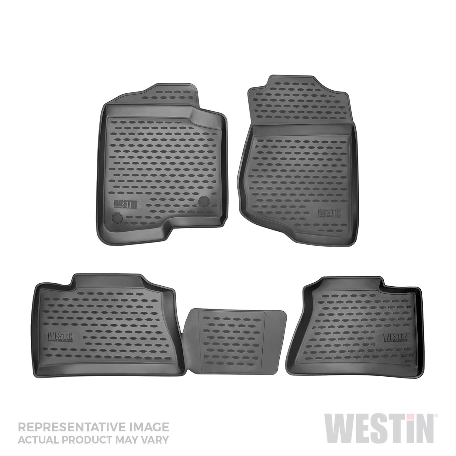 Westin Profile Floor Liners 74-27-41014 Mats, Liners, Front/Second Seat, Rubberized Polymer, Black, Logo, Mercedes-Benz, Set
