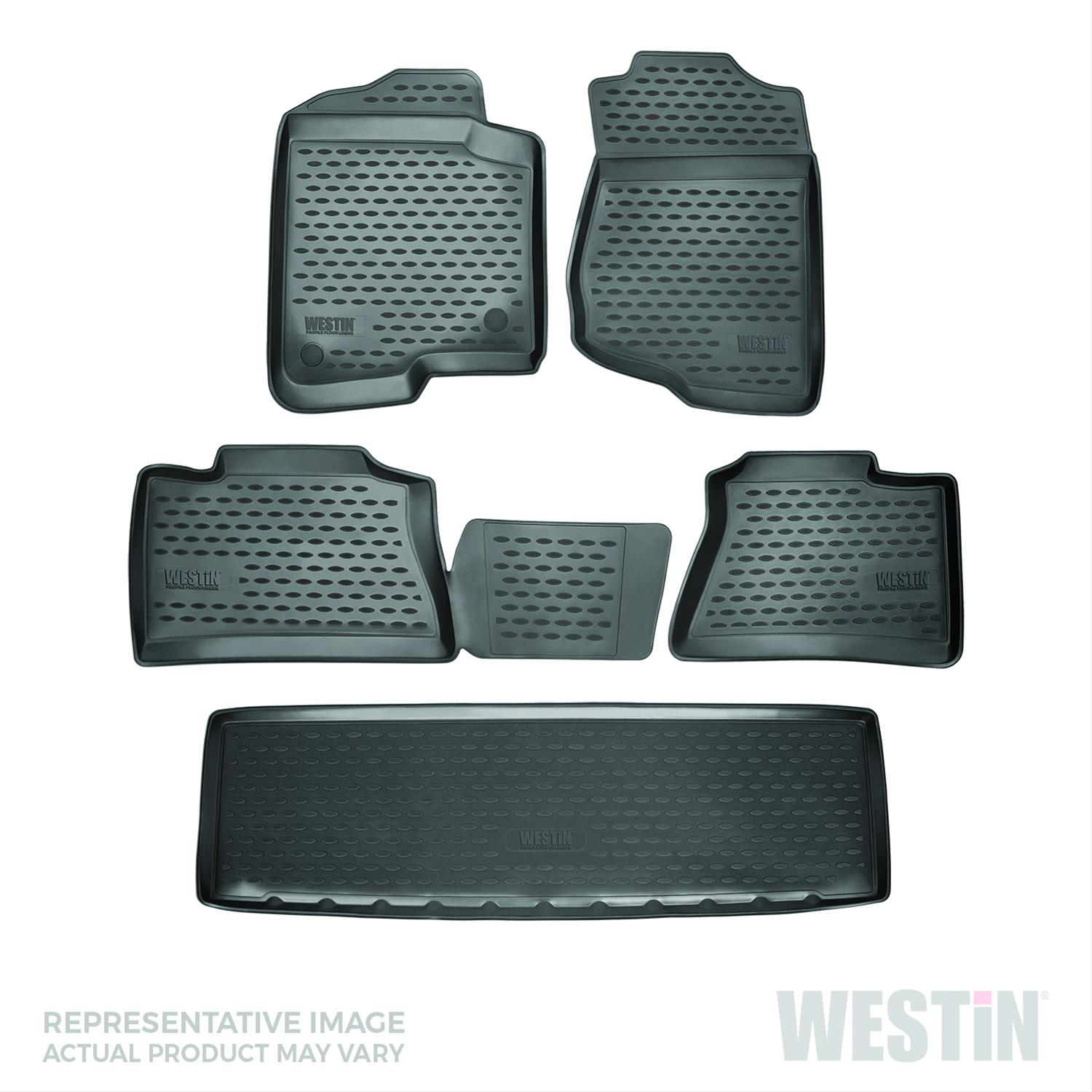 Westin Profile Floor Liners 74-30-51013 Mats, Liners, Front/Second/Third Seat, Rubberized Polymer, Black, Logo, for Nissan, Set