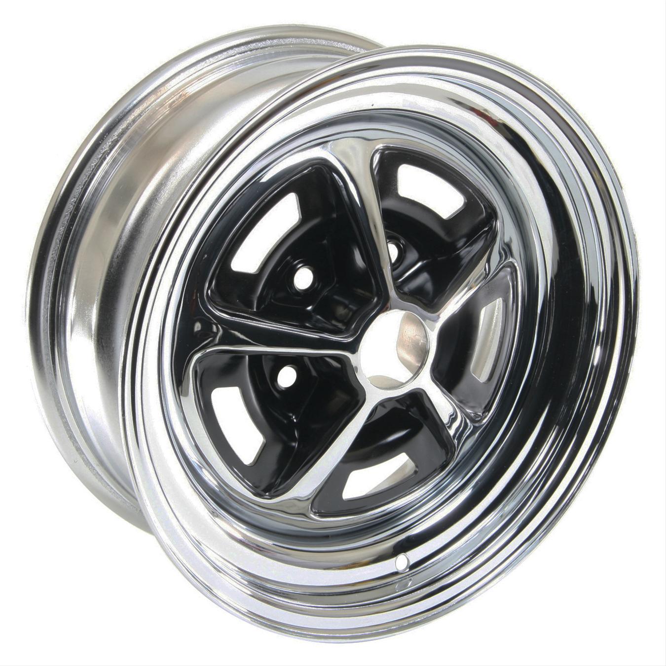 Wheel Vintiques 52 Series Oldsmobile SS1 Chrome with Black Powdercoated Slot Wheels 52563404