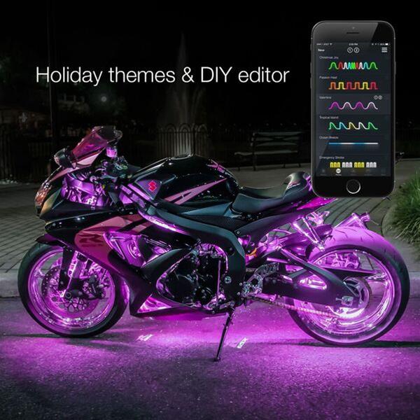 XK Glow Motorcycle LED Accent Kits KS-MOTO-MINI Lights, XKchrome LED, Multicolor, Clear Silicone Housing, 9.50 in. Length, On/Off Switch, Kit thumbnail 3