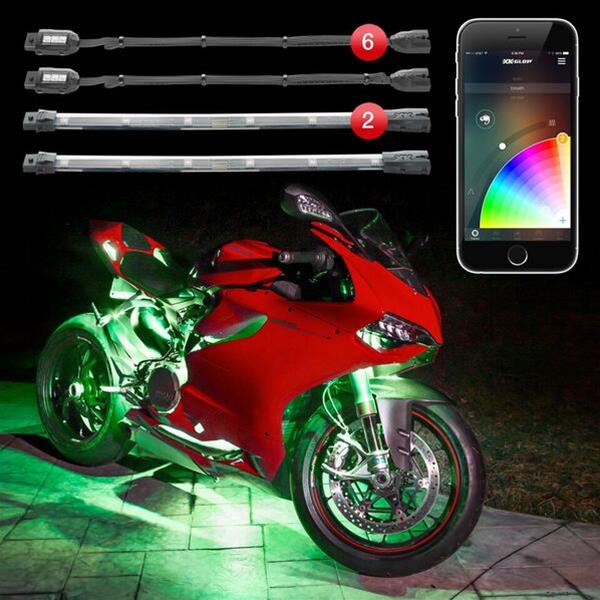 XK Glow Motorcycle LED Accent Kits KS-MOTO-MINI Lights, XKchrome LED, Multicolor, Clear Silicone Housing, 9.50 in. Length, On/Off Switch, Kit thumbnail 7