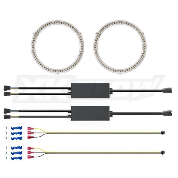 XK Glow XKchrome LED RGB Switchback Halo Kits with Smartphone App XK042008-100 Kit, Halo, App, RBG, LED, 100mm, Universal, Kit thumbnail 2