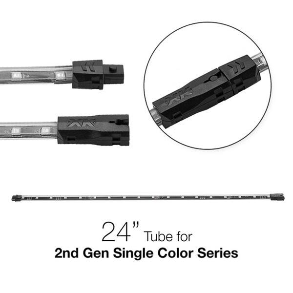 XK Glow LED Strips XK-2P-T-24-W WHITE - 2nd Gen Single Color 24in Tube Single Color