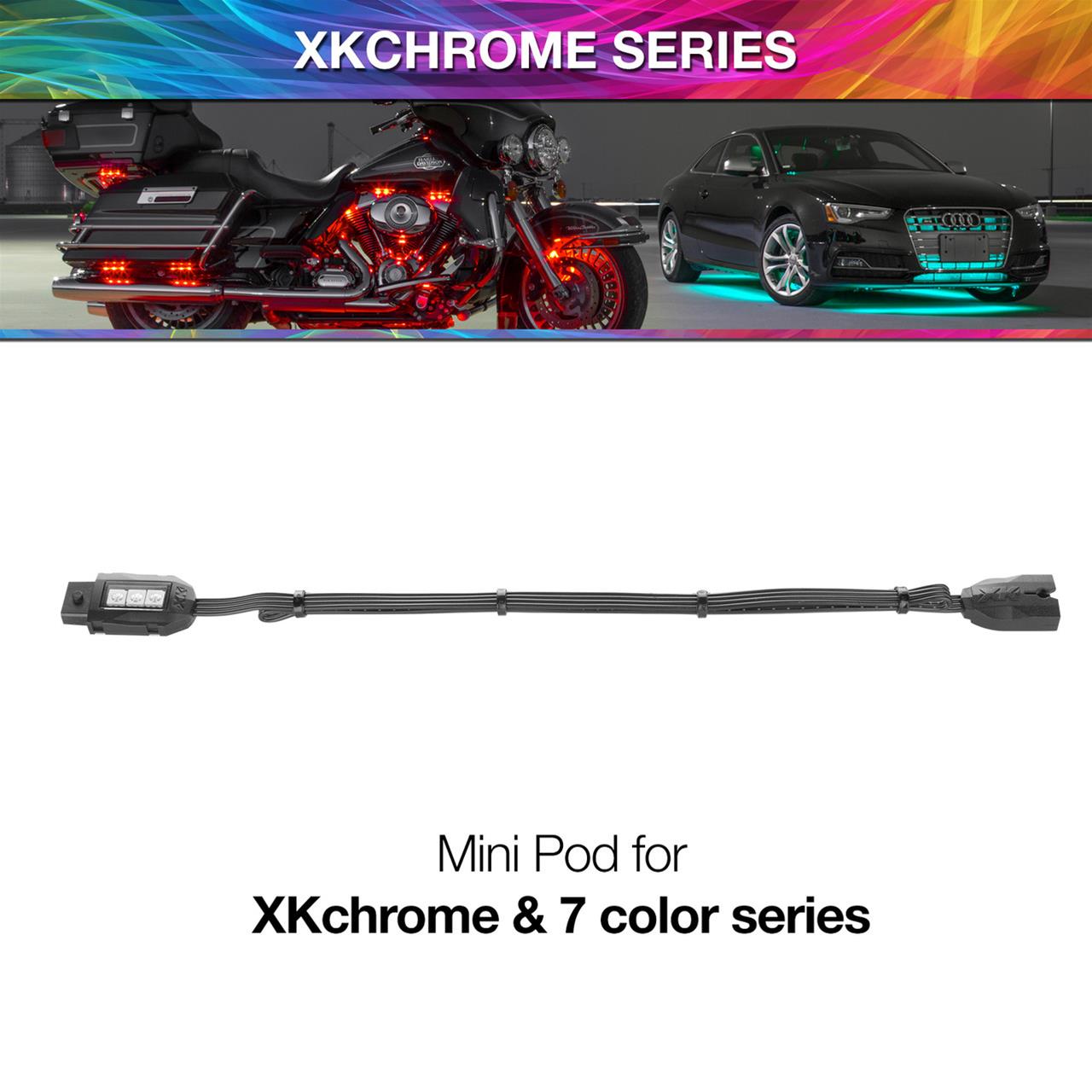 XK Glow XKchrome LED Accent Add-On Lights XK-4P-P 2nd Gen Multi Color Pod for & 7 Color Series