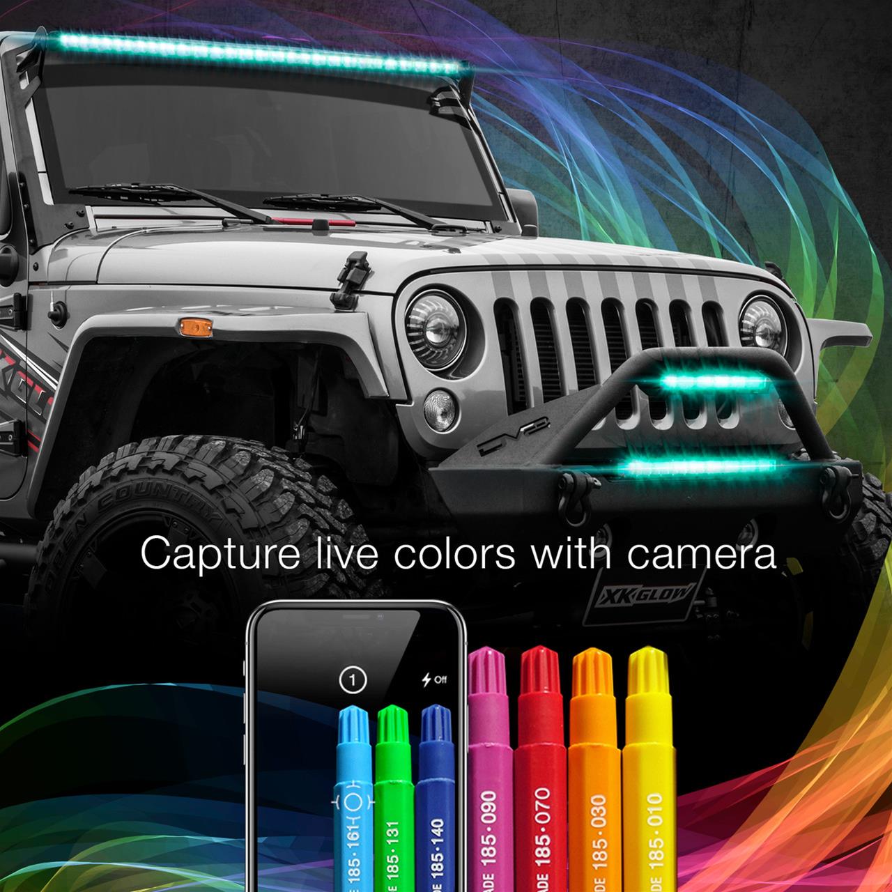 XK Glow Multi-Color RGBW 12,000 Lumens 50 Inch LED Light Bar XK-BAR-50 Bar, 50-in. High Power Offroad Work/Hunting w/ Built-in XKchrome Bluetooth Controller thumbnail 2