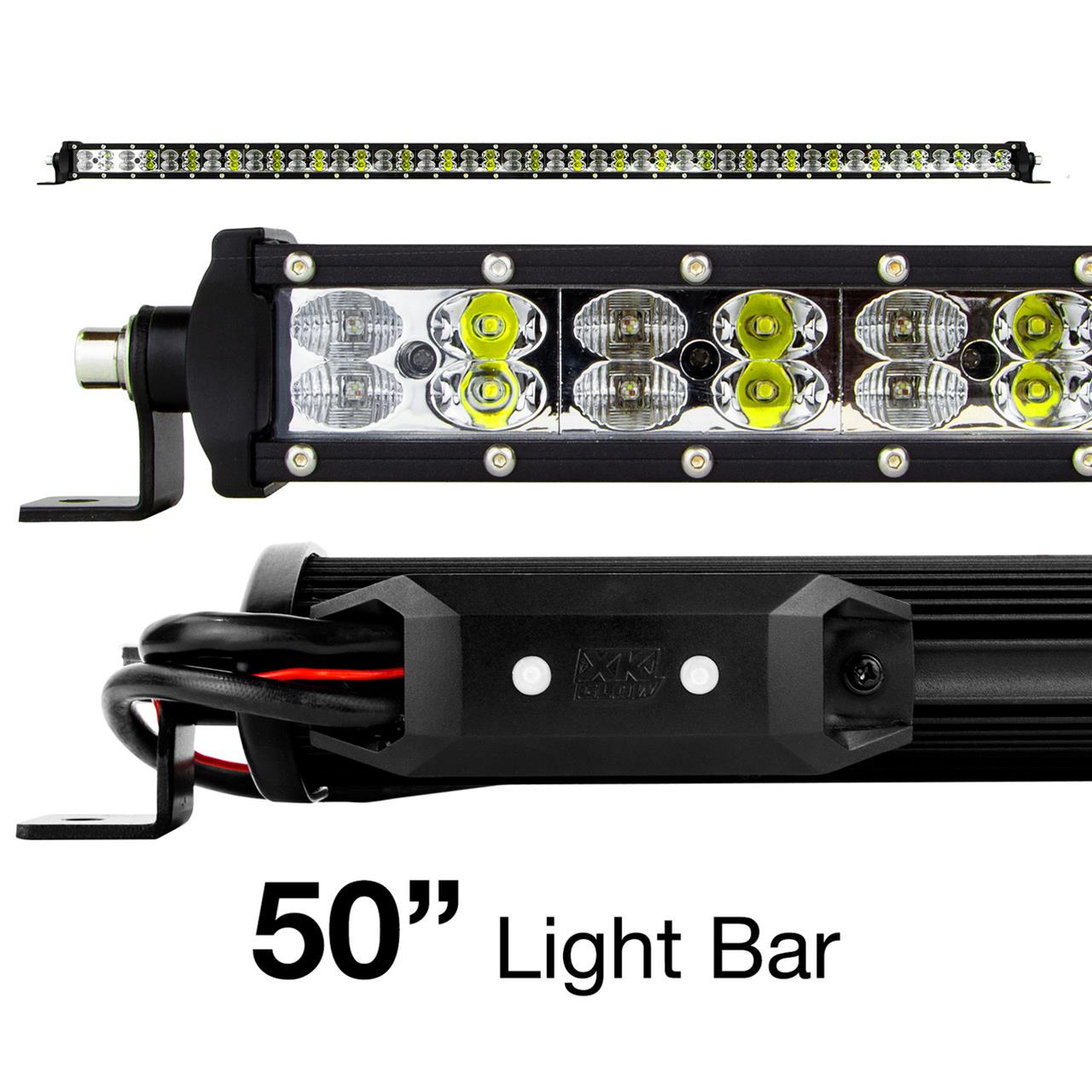 XK Glow Multi-Color RGBW 12,000 Lumens 50 Inch LED Light Bar XK-BAR-50 Bar, 50-in. High Power Offroad Work/Hunting w/ Built-in XKchrome Bluetooth Controller