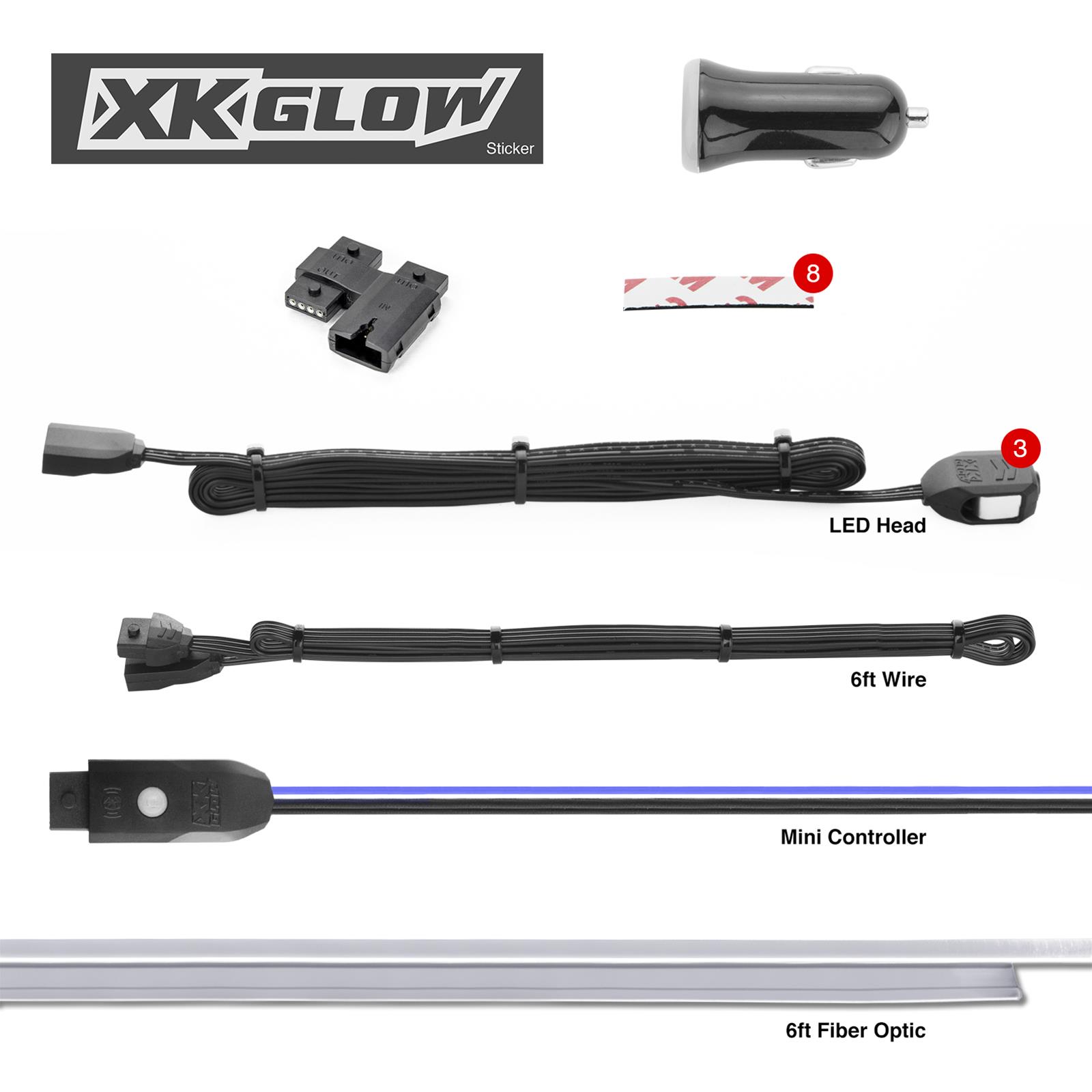 Xk Glow Xk Fo Sta Xk Glow Xkchrome Fiber Optic Led Accent Light Kits