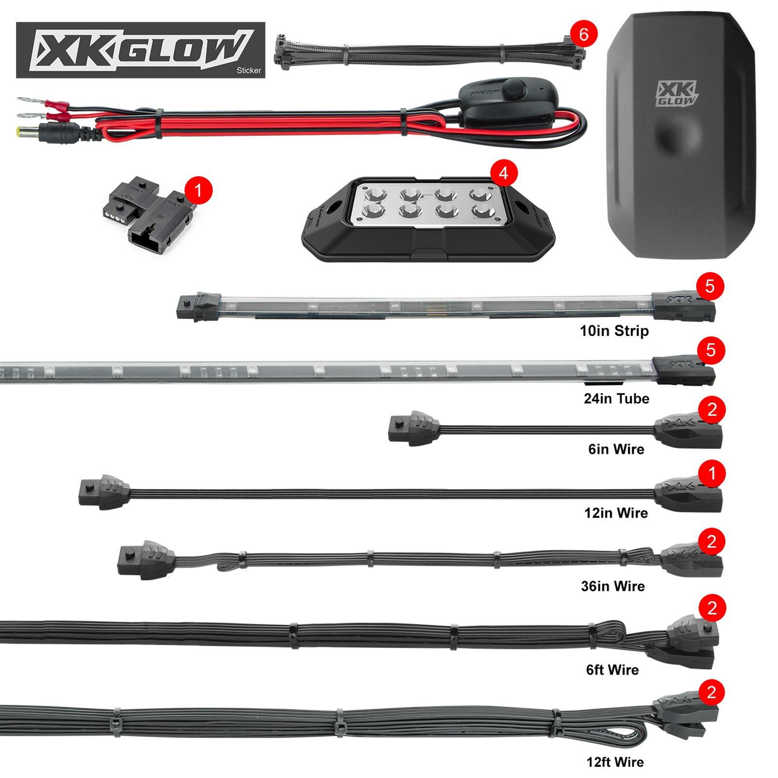 XK Glow Powersports Accent Lights XK-GOLF-STA LED Golf Cart Light Kit XKchrome Smartphone App