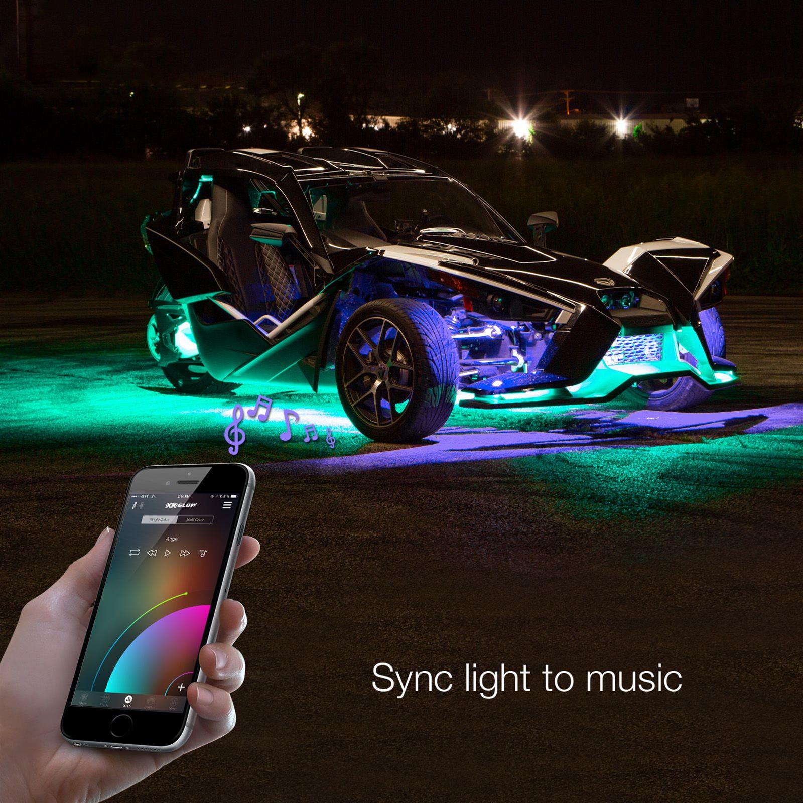 XK Glow Powersports Accent Lights XK-GOLF-STA LED Golf Cart Light Kit XKchrome Smartphone App thumbnail 3