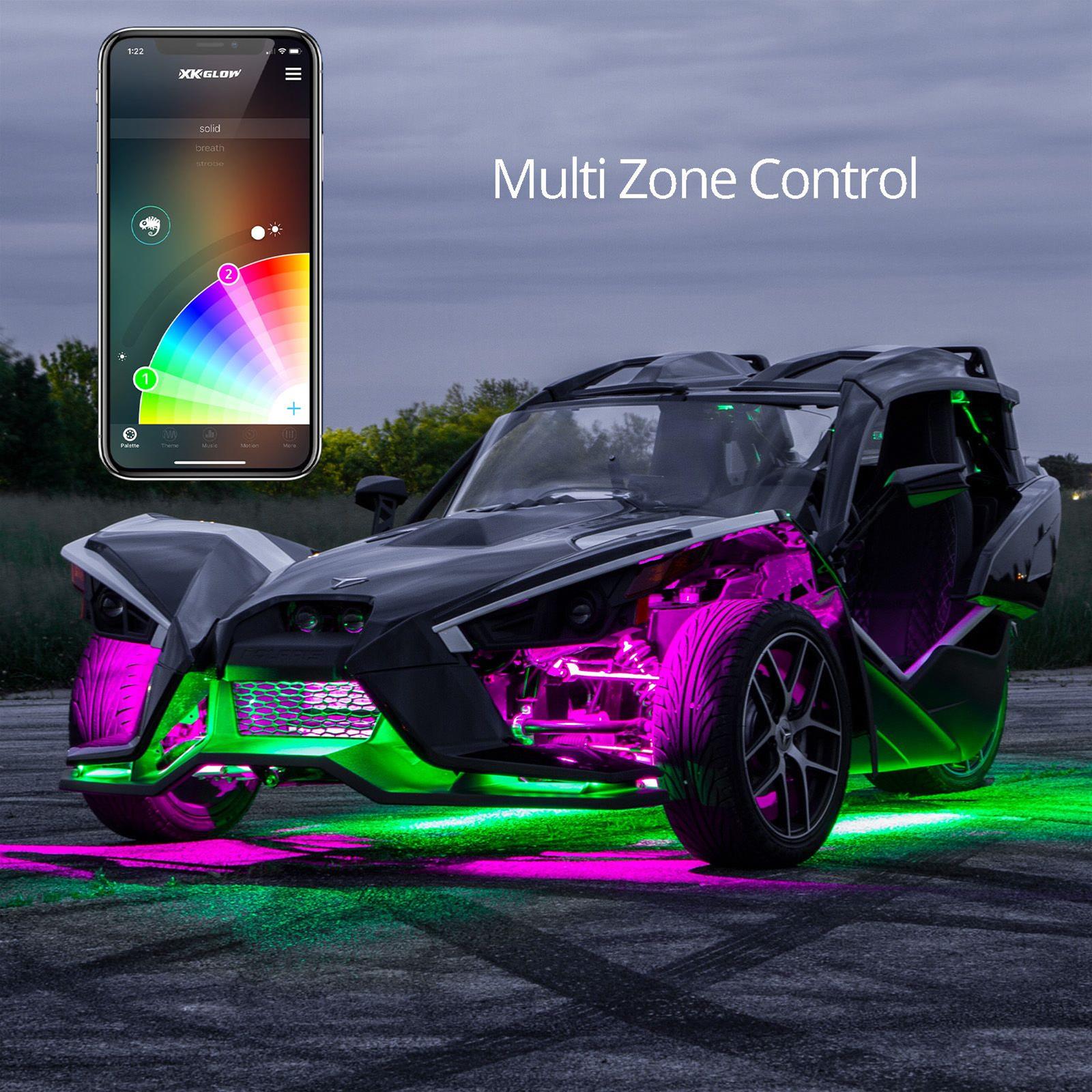 XK Glow Powersports Accent Lights XK-GOLF-STA LED Golf Cart Light Kit XKchrome Smartphone App thumbnail 2
