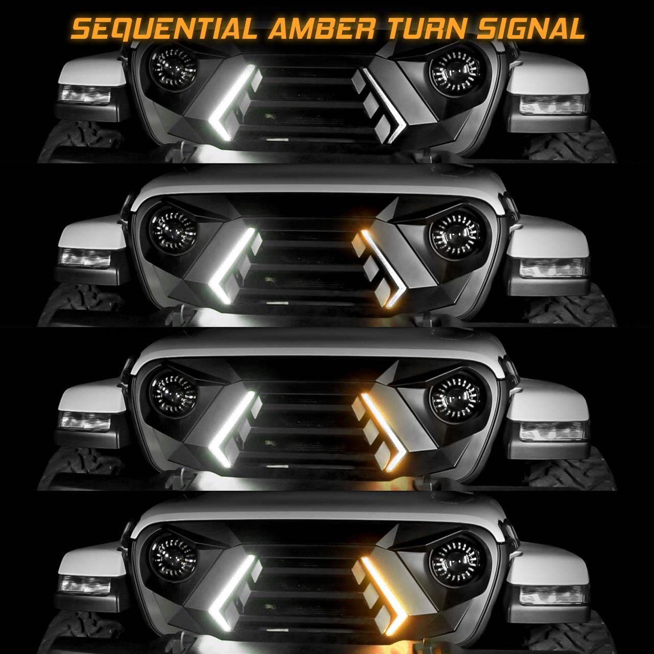 XK Glow XKchrome LED Grills for 2007-2017 WRANGLER, 2018 WRANGLER JK - XK-GRILL-JK1 XKCHROME Grill Kit Wrangler thumbnail 2