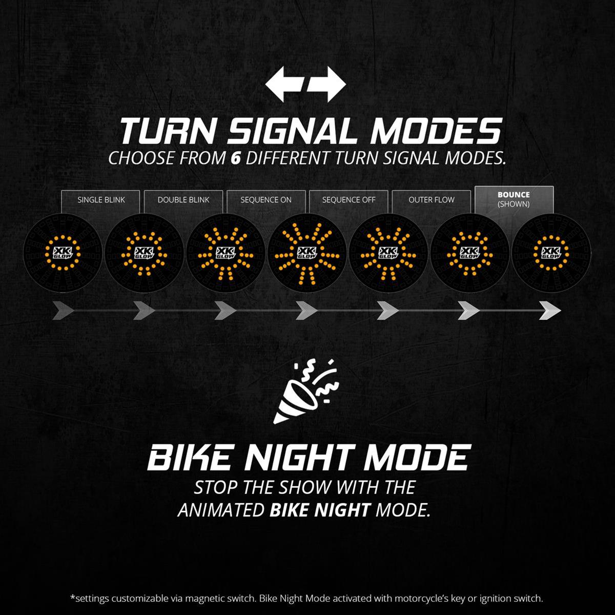 XK Glow Powersports Taillights XK-MTP56-BF Pro Series MotoTurnz - 1156 Bullet Style Front thumbnail 3