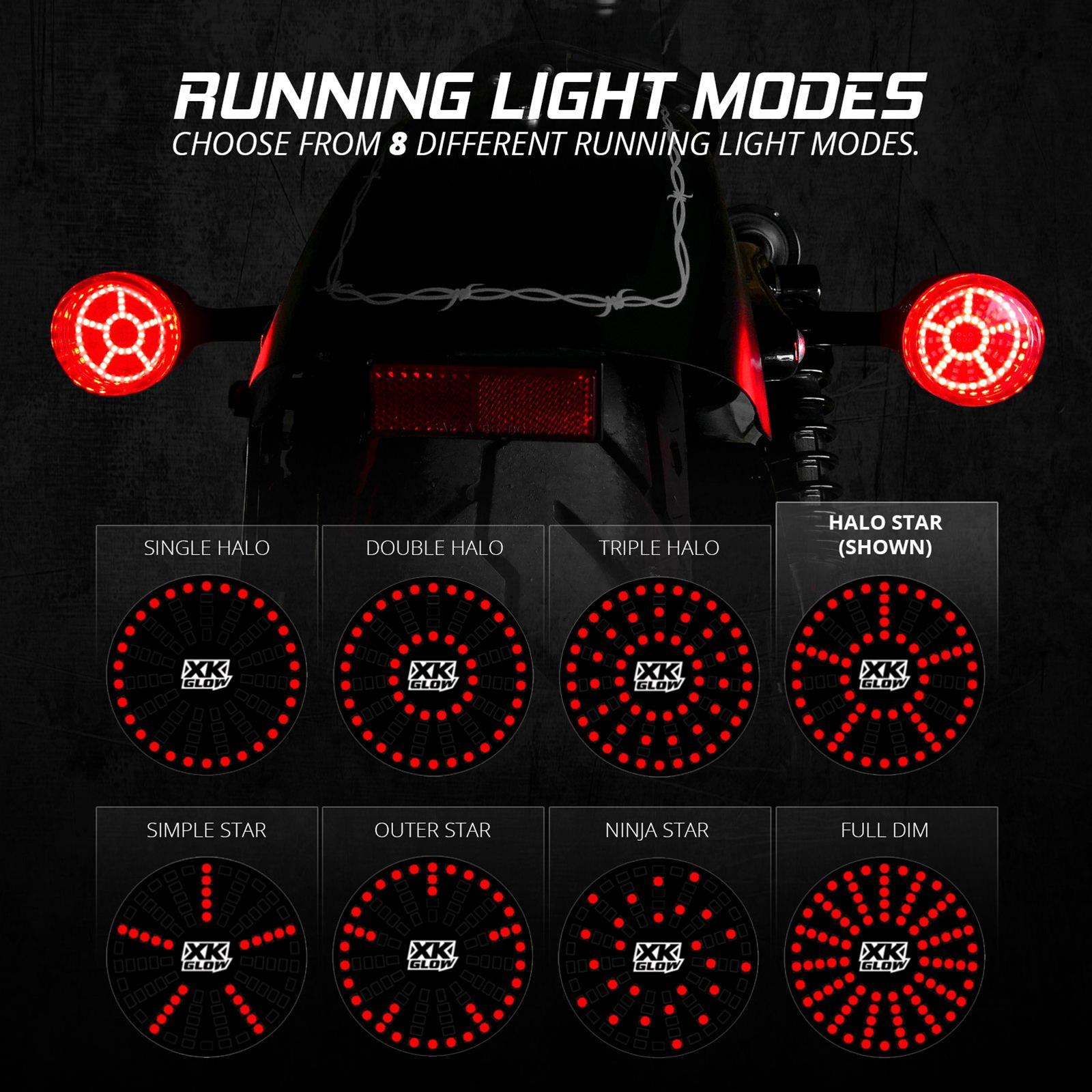 XK Glow Powersports Taillights XK-MTP56-BR Pro Series MotoTurnz - 1156 Bullet Style Rear thumbnail 2