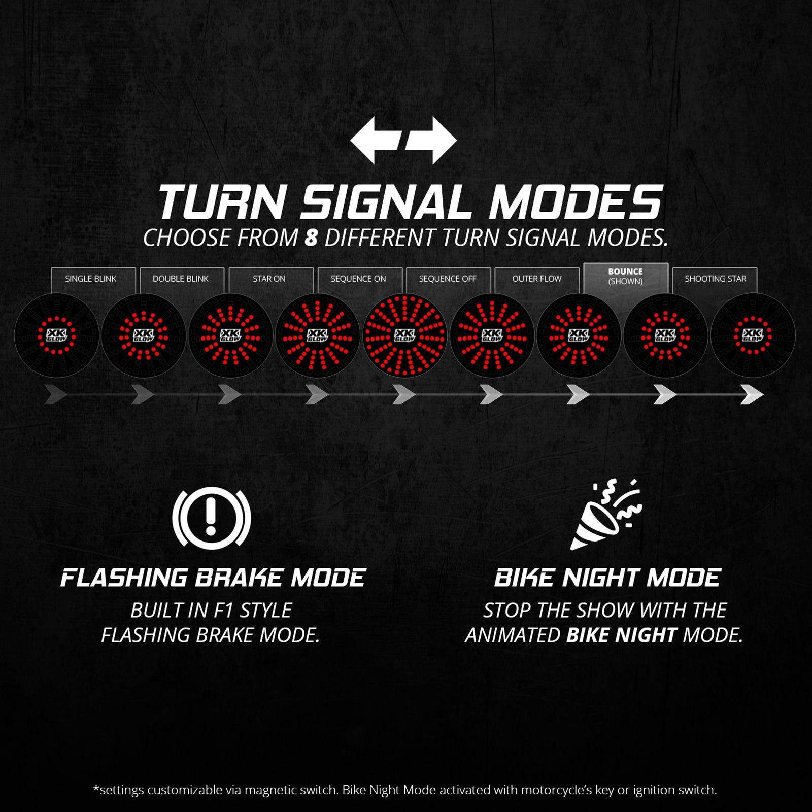 XK Glow Powersports Taillights XK-MTP56-FR Pro Series MotoTurnz - 1156 Flat Style Rear thumbnail 3