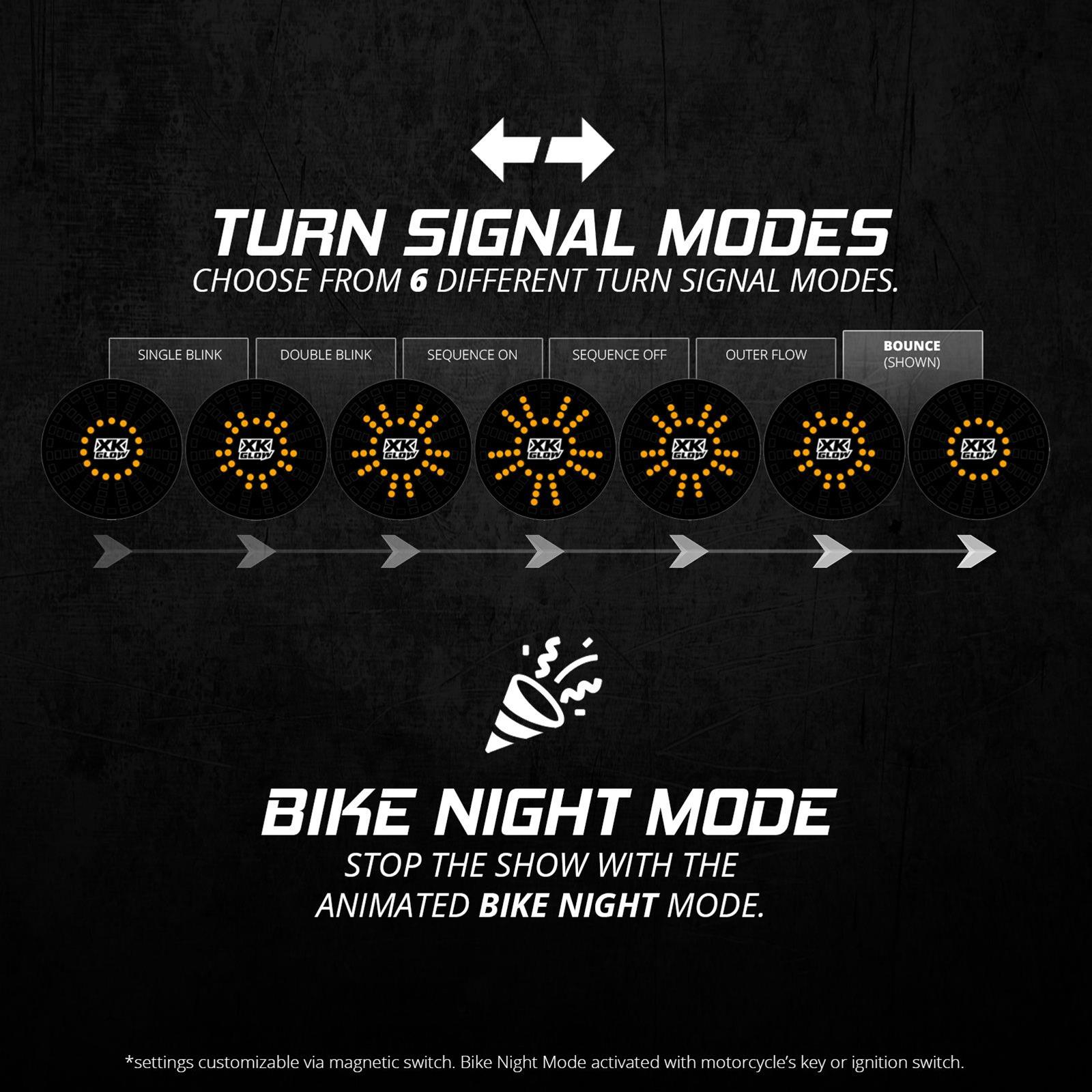 XK Glow Powersports Taillights XK-MTP57-BF Pro Series MotoTurnz - 1157 Bullet Style Front thumbnail 3