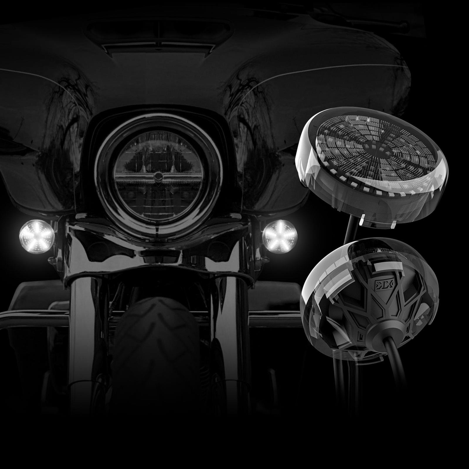 XK Glow Powersports Taillights XK-MTP57-FF Pro Series MotoTurnz - 1157 Flat Style Front