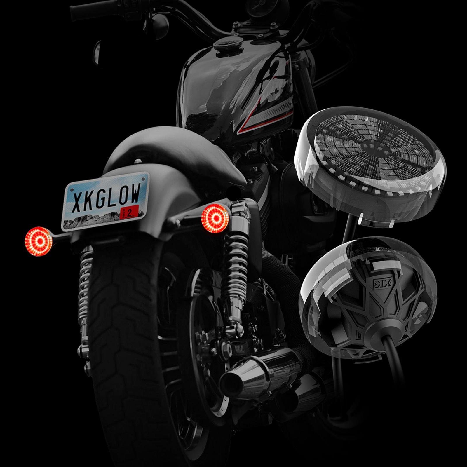 XK Glow Powersports Taillights XK-MTP57-FR Pro Series MotoTurnz - 1157 Flat Style Rear
