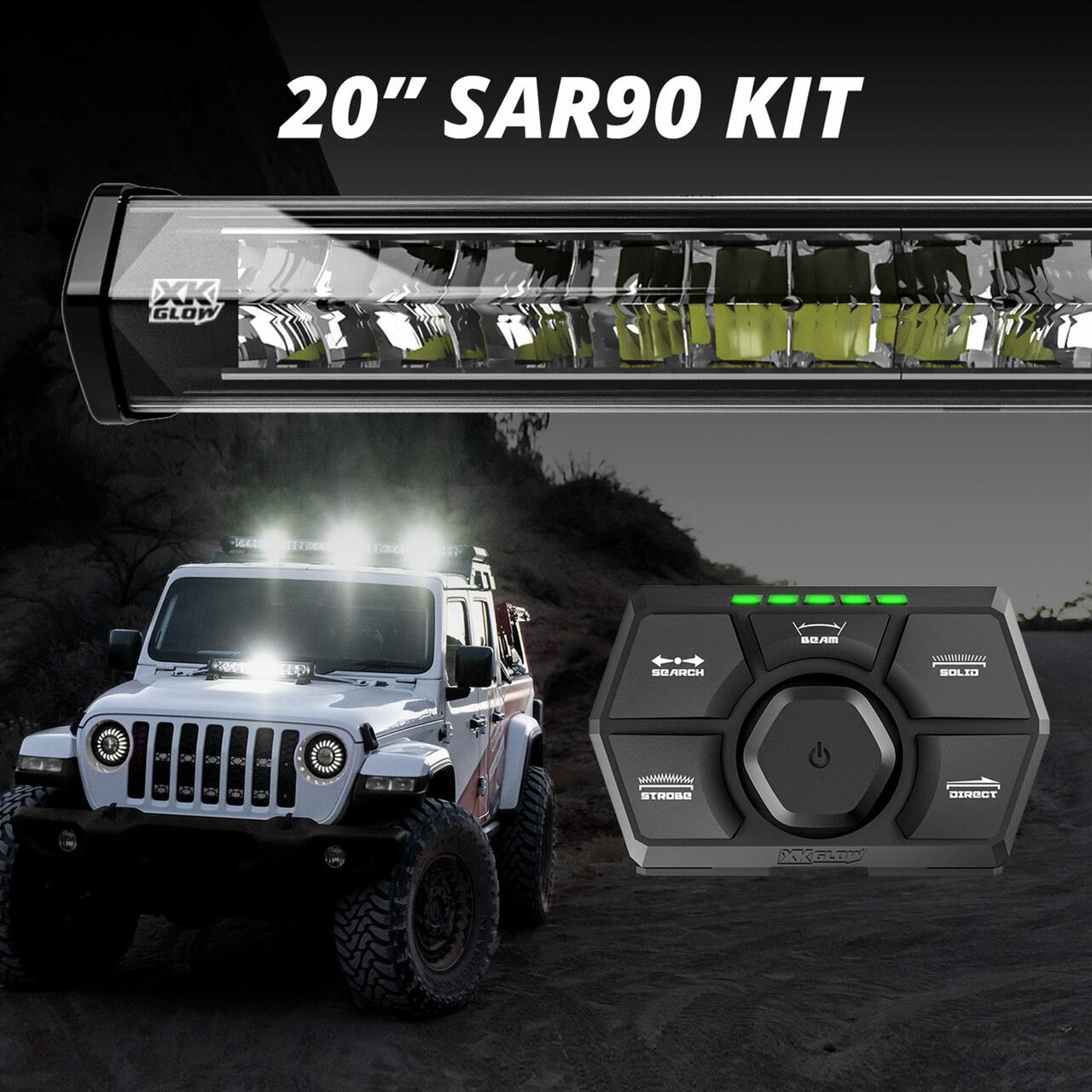 XK Glow S.A.R. 7,500 Lumens 20 Inch Light Bar XK-SAR90-1 20" SAR90 Kit Emergency Search and Rescue System