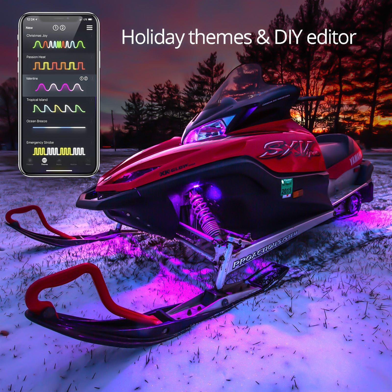 XK Glow Powersports Accent Lights XK-SNOW-STA LED Snowmobile Light Kits XKchrome Smartphone App thumbnail 6