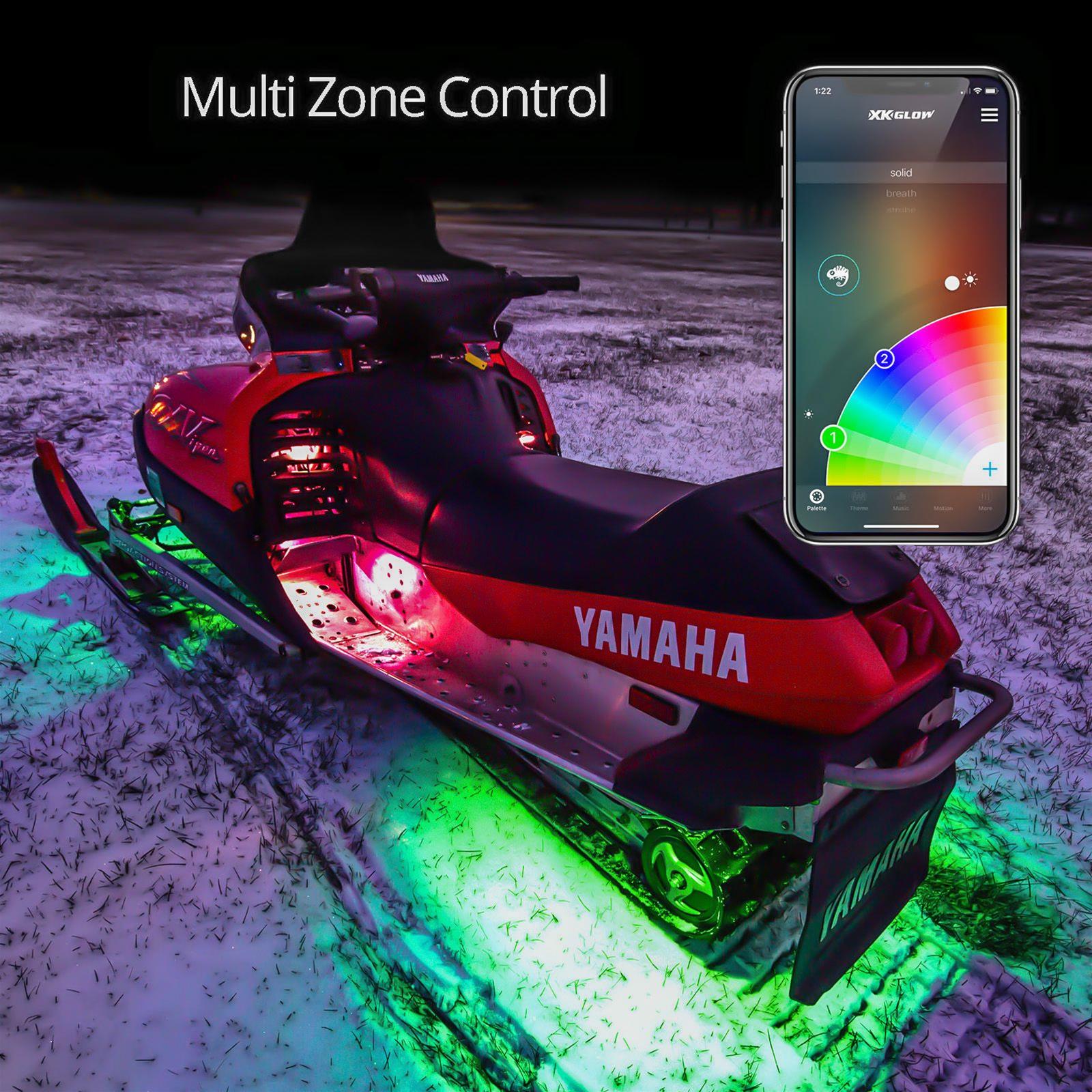 XK Glow Powersports Accent Lights XK-SNOW-STA LED Snowmobile Light Kits XKchrome Smartphone App thumbnail 7