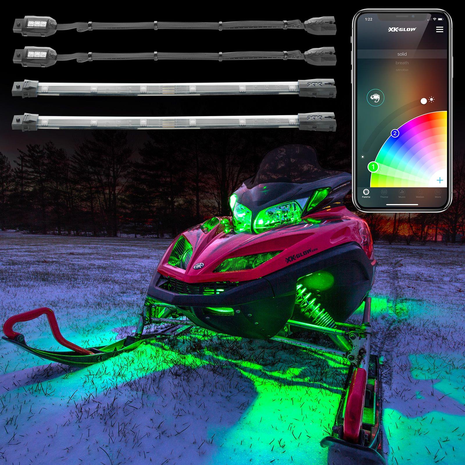 XK Glow Powersports Accent Lights XK-SNOW-STA LED Snowmobile Light Kits XKchrome Smartphone App thumbnail 3