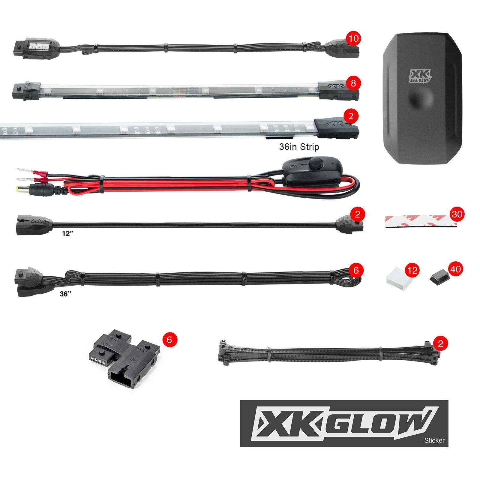 XK Glow Powersports Accent Lights XK-SNOW-ADV LED Snowmobile Light Kits XKchrome Smartphone App