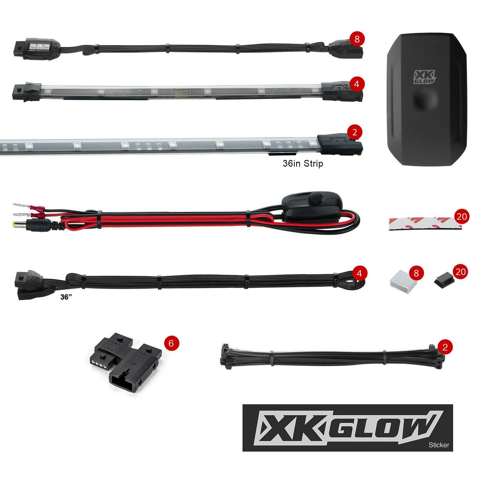 XK Glow Powersports Accent Lights XK-SNOW-STA LED Snowmobile Light Kits XKchrome Smartphone App