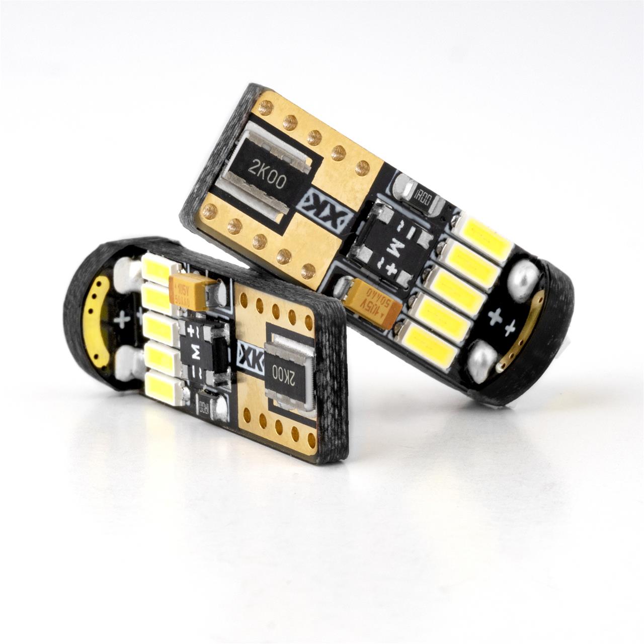 XK Glow Interior LED Light Bulbs XK-T10-A Amber T10 194 Error Free Ultra Bright Bulb 2pc Set with Built-in Canbus