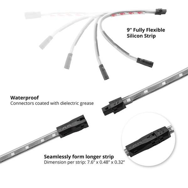 XK Glow Motorcycle LED Accent Kits XK034001-R Red - 8xPod + 2x8-in.Strips Single Color XKGLOW Light Kit thumbnail 3