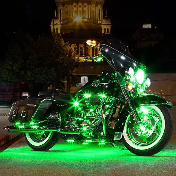 XK Glow Motorcycle LED Accent Kits XK034001-R Red - 8xPod + 2x8-in.Strips Single Color XKGLOW Light Kit thumbnail 7