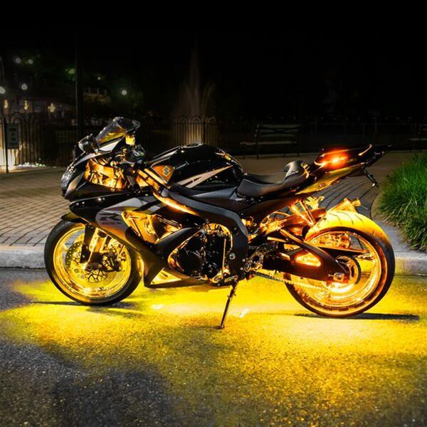 XK Glow Motorcycle LED Accent Kits XK034001-R Red - 8xPod + 2x8-in.Strips Single Color XKGLOW Light Kit thumbnail 4