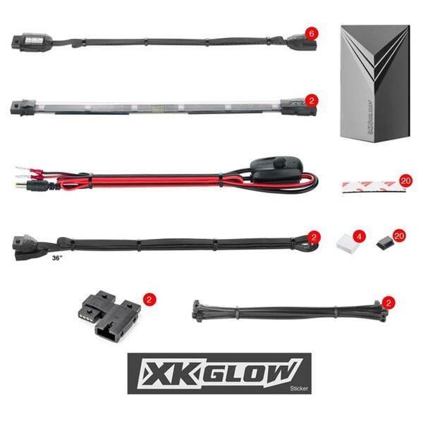 XK Glow Motorcycle LED Accent Kits XK034015 6xCompact Pods + 2x10-in. Flex Strips 7 Color Remote Control XKGLOW Light Motorcycle/ATV/Snowmobile Kit thumbnail 2