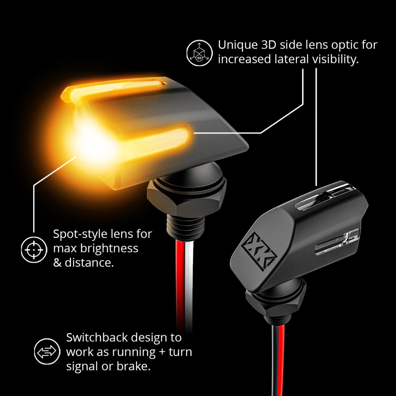 XK Glow LED Accent Lights XK034022-AB Mini Turnz Black Amber thumbnail 2
